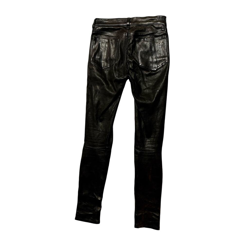 rag & bone / JEAN Washed Black Lamb Leather Skinny Pants – Size 24